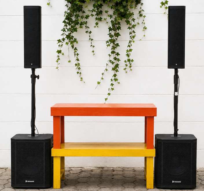 Column speaker sound system at a corporate event in Nairobi