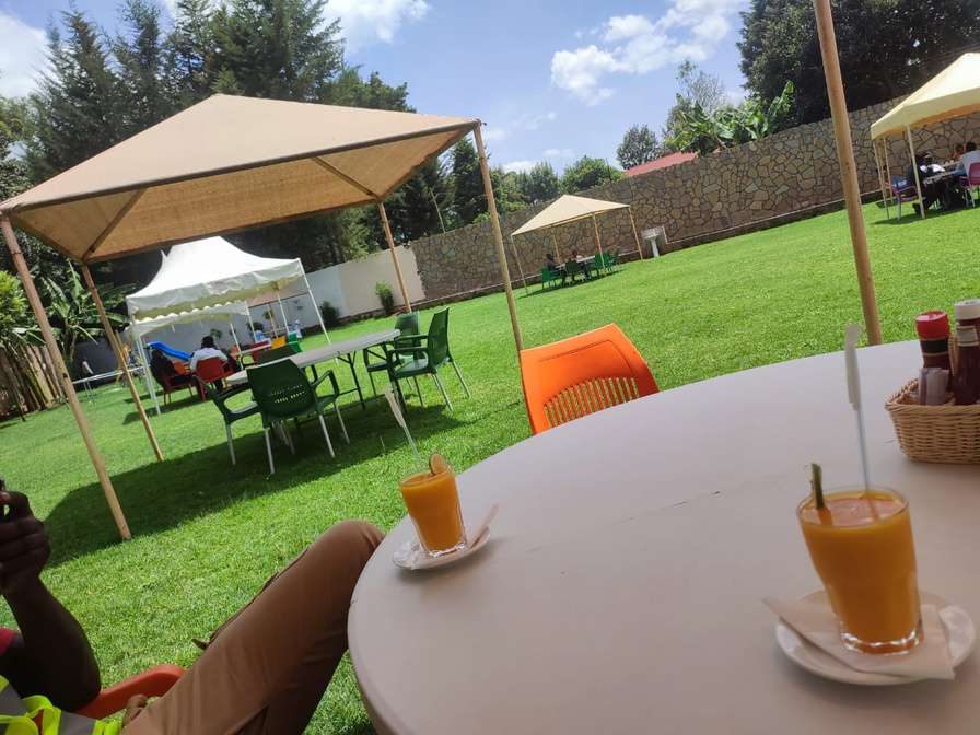 Outdoor lounge seating hire for a pool party in Kenya