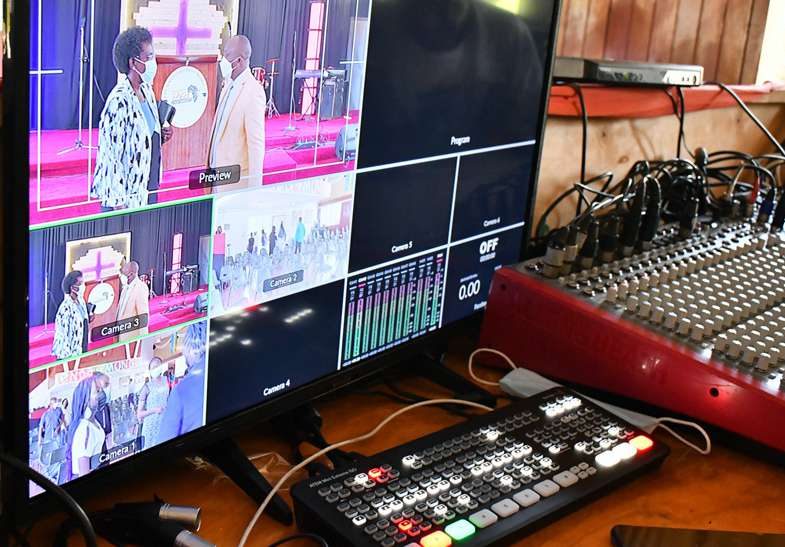 Multi-camera livestream production at a Nairobi corporate conference