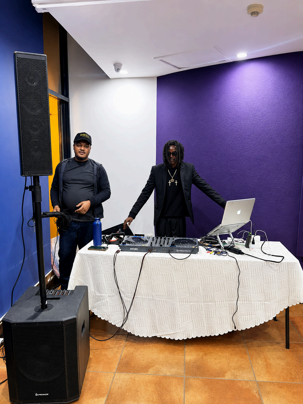 Professional event DJs on the decks at a Kenyan event