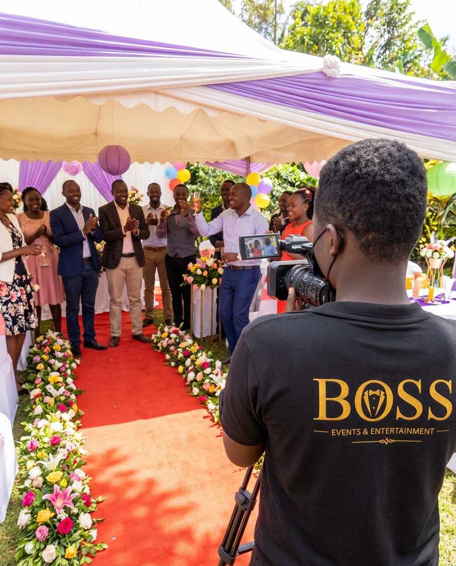 Videographer filming an event in Nairobi Kenya